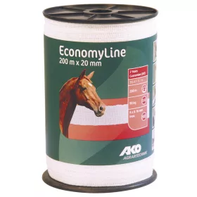   AKO Economyline električni pastir traka, bijela - 200 m x 20 mm, 11 ohm/m, 90 kg