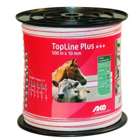   AKO TopLine Plus električni pastir traka 500 m/10 mm bijela/crvena
