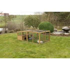   Vanjsko kućište za male životinje, zečja kućica s ograđenim ispustom i zaštitom od bijega - 220x115x75 cm