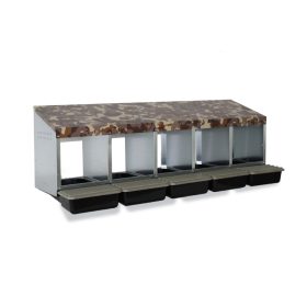   Petostupan gnijezdo za nesilice od pocinčanog metala s plastičnim dnom – maskirno