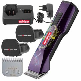   Heiniger Saphir Style aparat za šišanje kućnih ljubimaca, s 2 baterije i 1 SnapOn 10 glavom za šišanje – 120 min rada